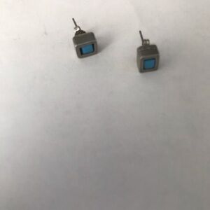 New Artisan Turquoise Stud Sterling Silver Dainty Earrings